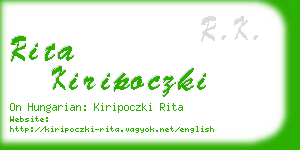 rita kiripoczki business card